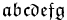 \mathfrak{abcdefg}