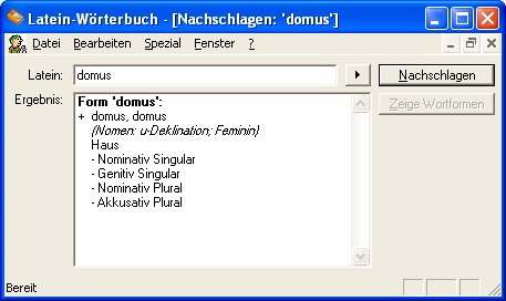 Screenshot Latein-Wörterbuch