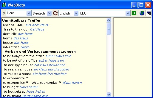 Screenshot Webdicty