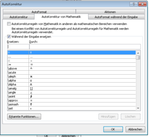 Formel-Autokorrektur