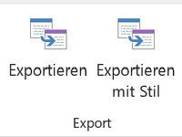 Buttons für den Export aus dem Marp Menü