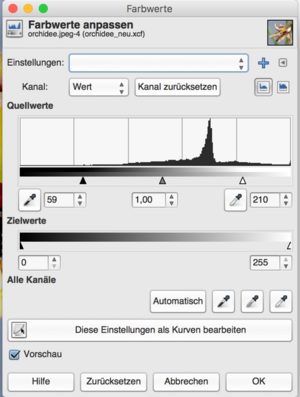 Optimierung der Farbwerte